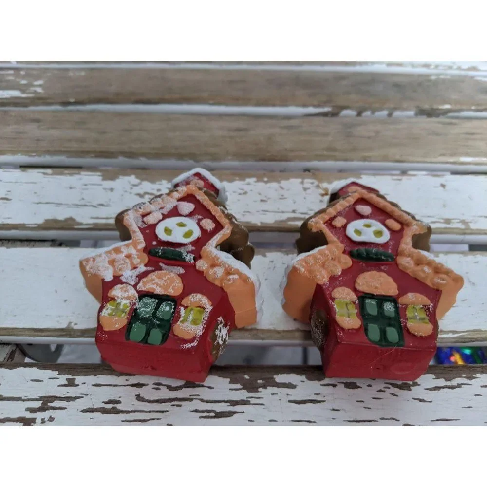 Red‎ gingerbread ornament Xmas holiday tree set 2